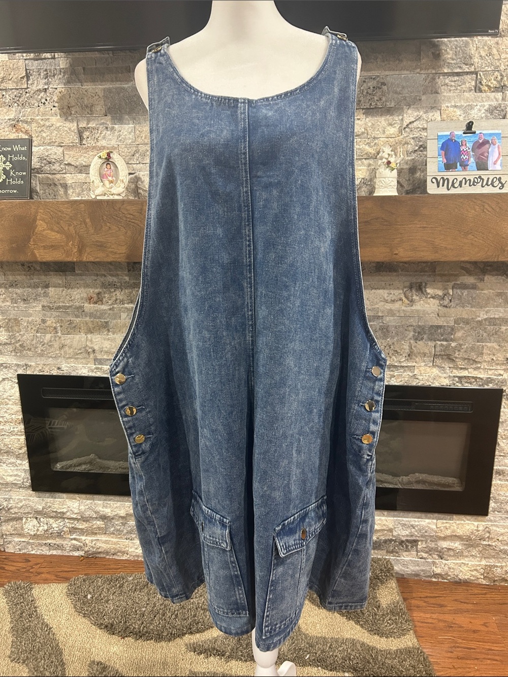 Denim Pinafore Jumper Dress - Blue new without tags size 5X